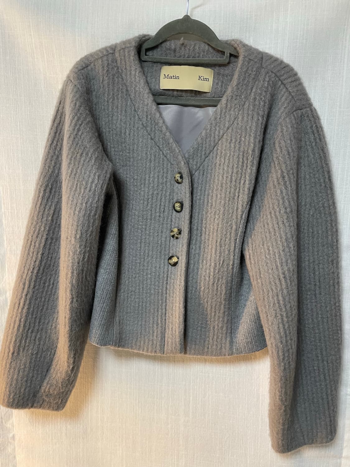 마뗑킴 가디건 자켓 그레이 상품이미지5