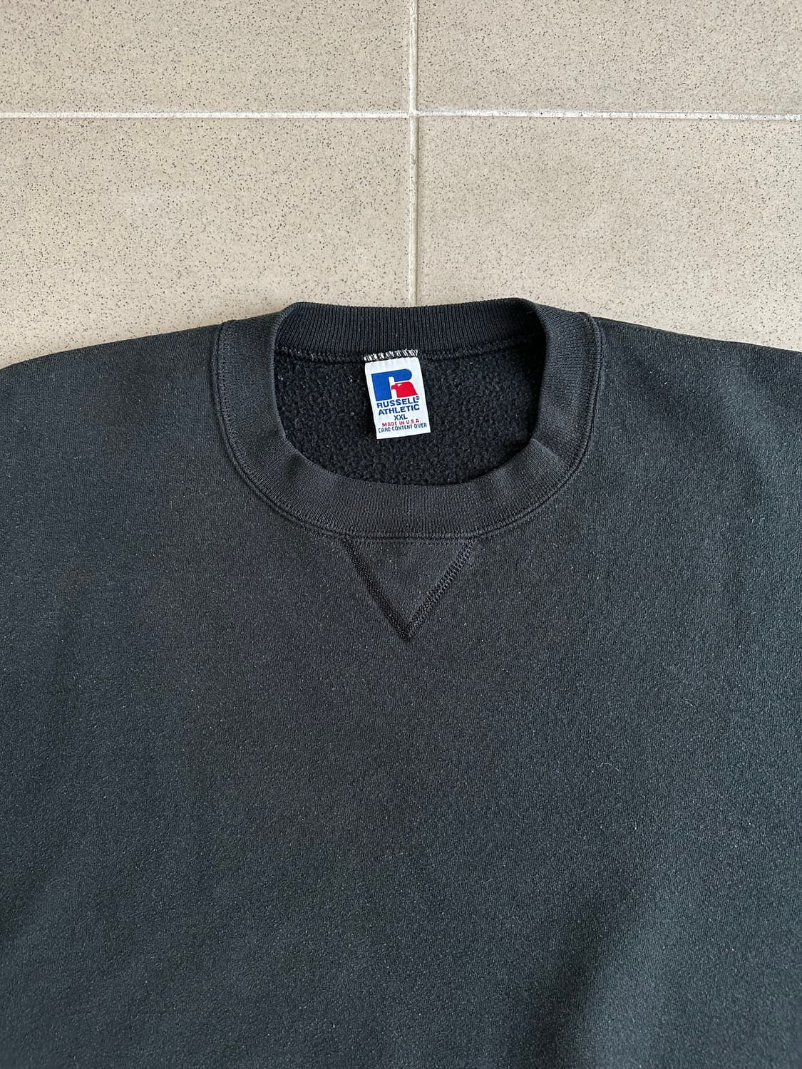 90s 빈티지 러셀 스웻셔츠 블랙 XXL USA 상품이미지4