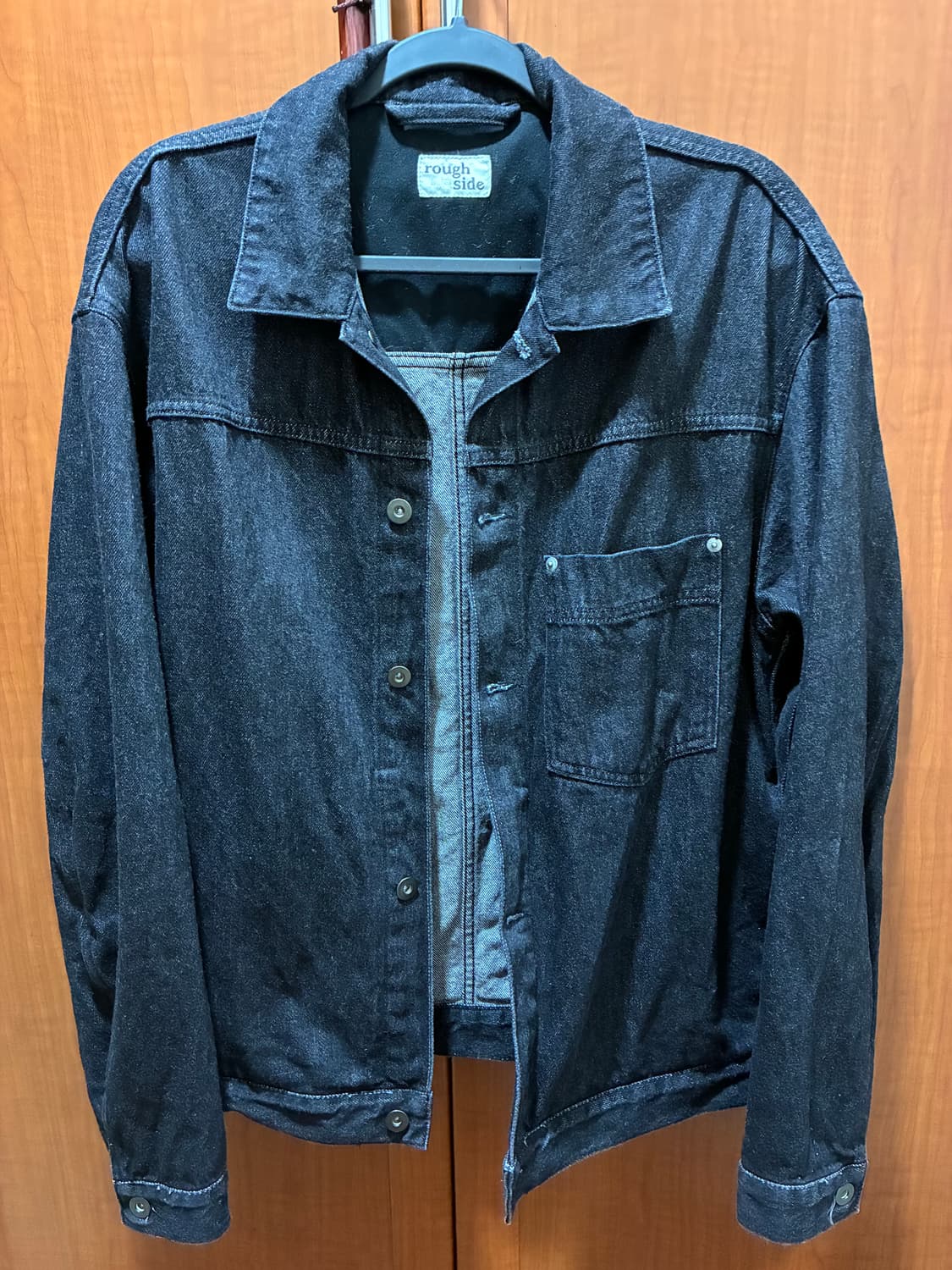 24FW Drape Denim Jacket Black 2사이즈 상품이미지4