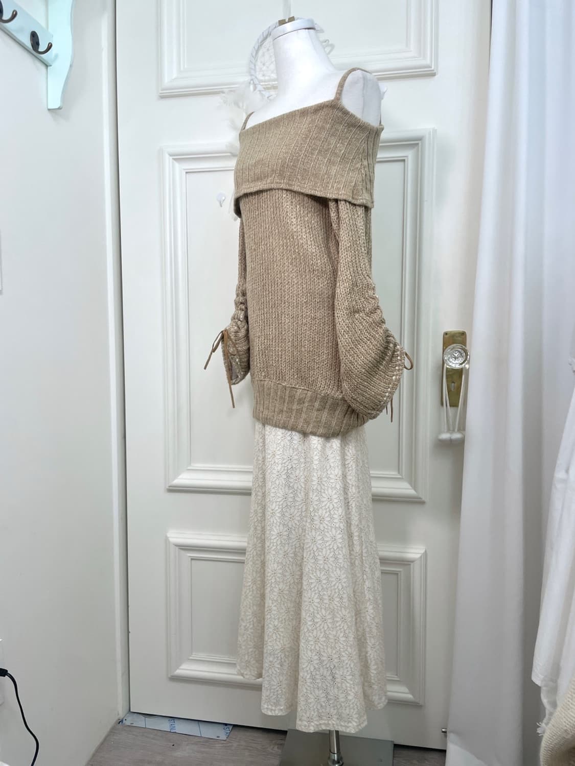 ivory beige flower lace mermaid long ban 상품이미지8