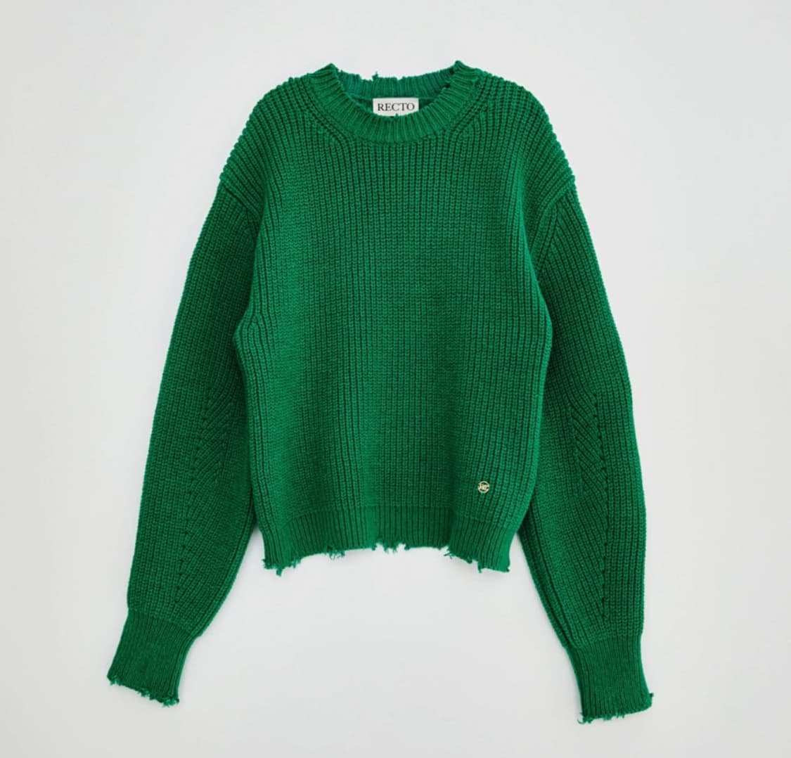 렉토 그린 니트웨어 크루넥 스웨터 상품이미지1