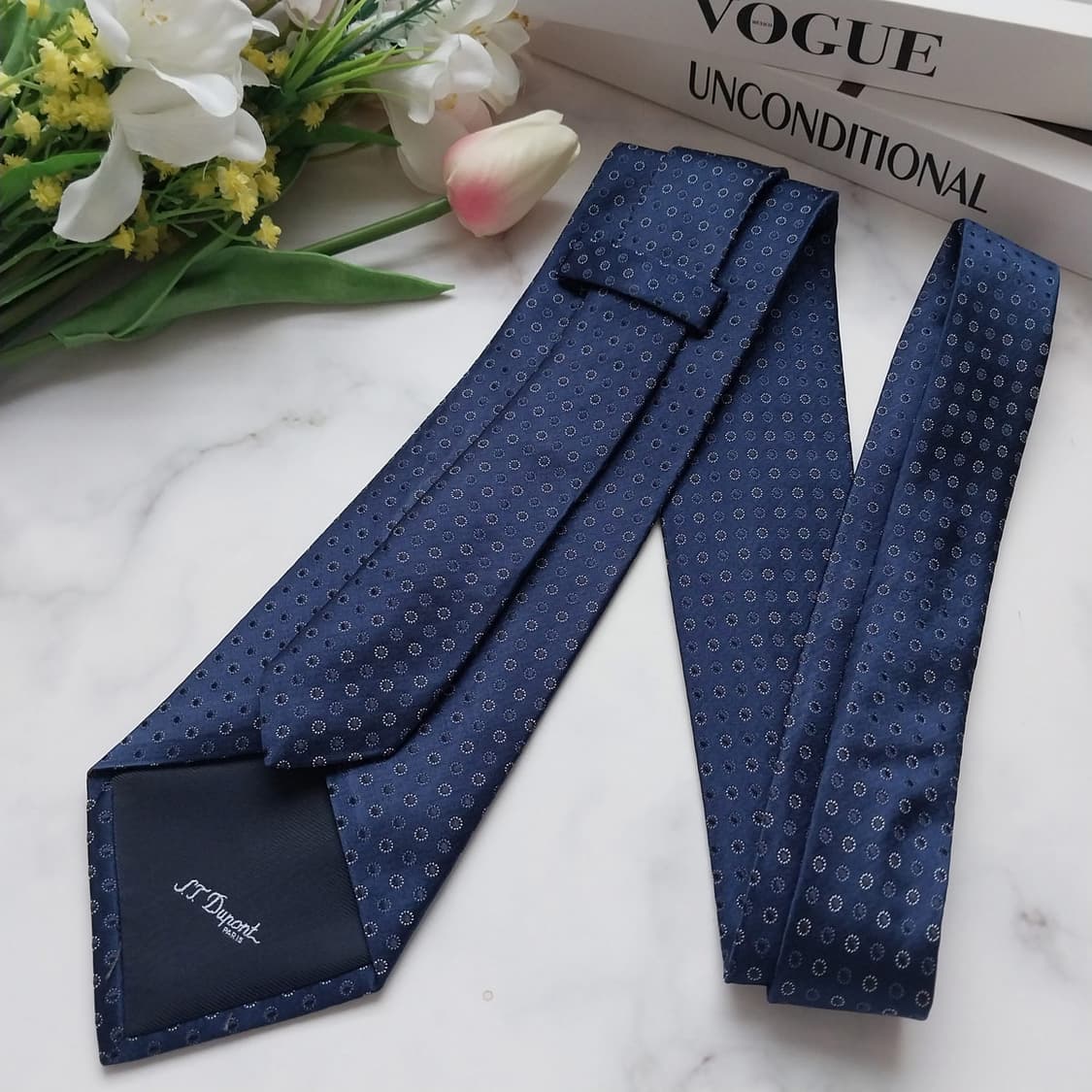 에스 티 듀퐁 실크 서클 패턴 넥타이 8.8cm A+등급 K741
 상품이미지5