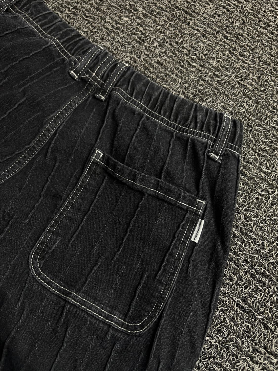 디스이즈네버댓 절개 디테일 데님 루즈 팬츠 블랙 1549 상품이미지5