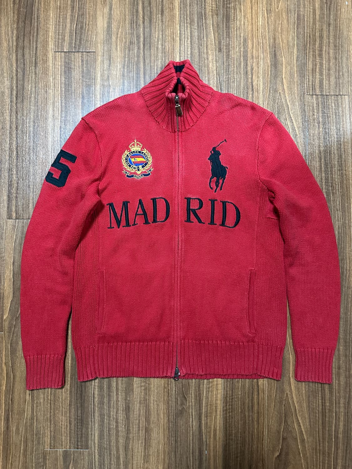 (S) 폴로 빅포니 니트 집업 마드리드 레드 상품이미지1