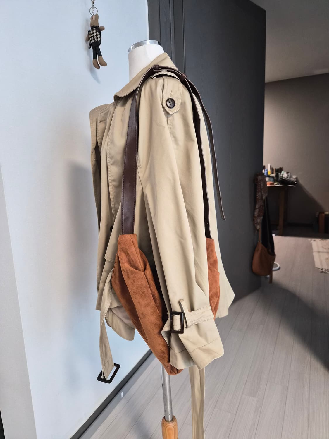 morning studio 숏 트렌치코트 (베이지) 상품이미지3