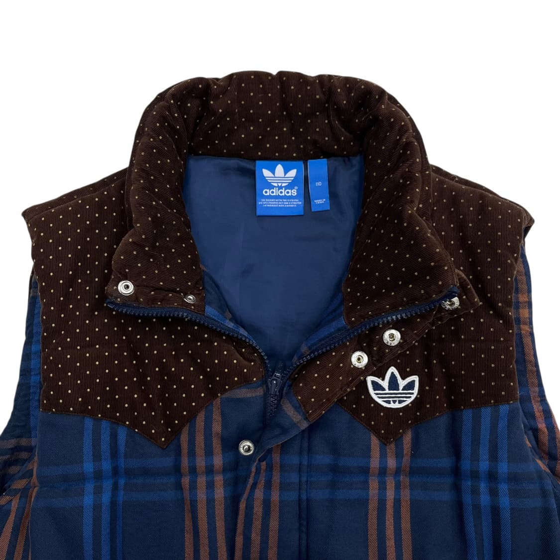 아디다스 y2k 초코땡 블루체크 패딩 조끼 110 상품이미지5