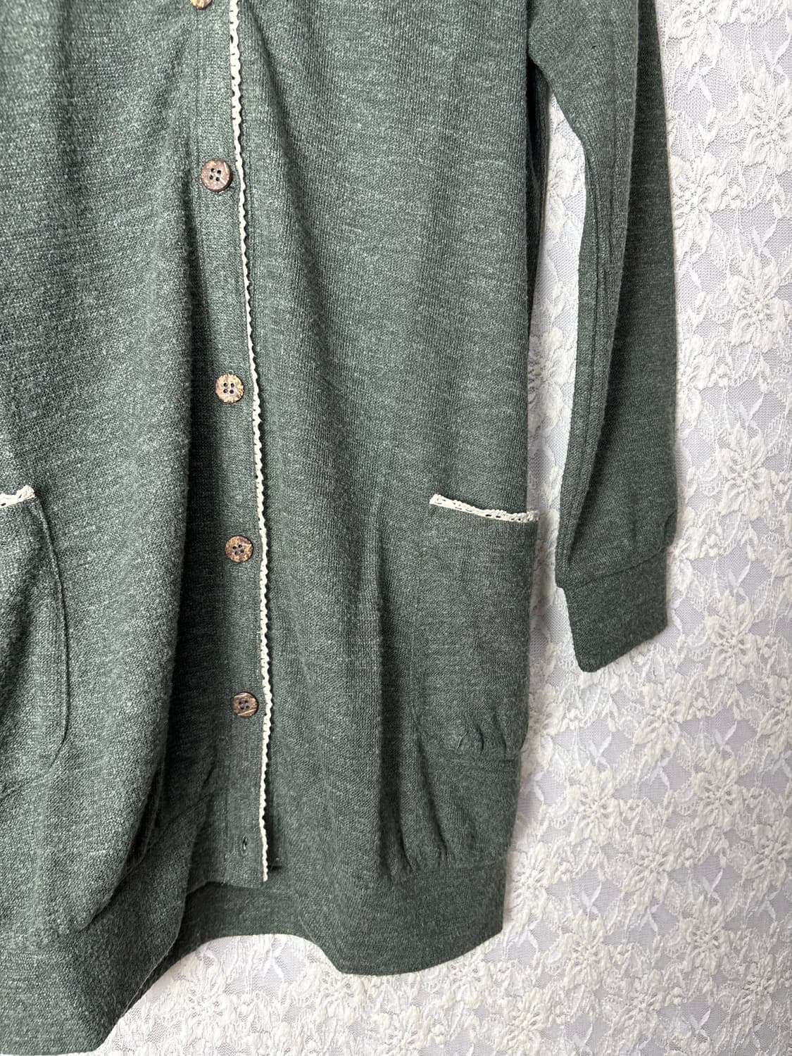 카키 크로쉐 가디건  상품이미지9