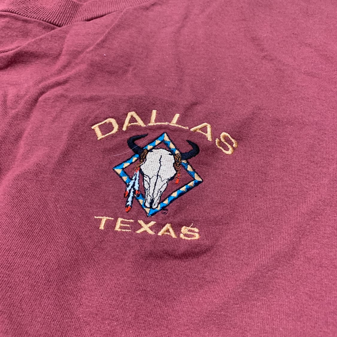 XL)90s 텍사스 달라스 자수 싱글스티치 반팔티 made in usa 상품이미지3