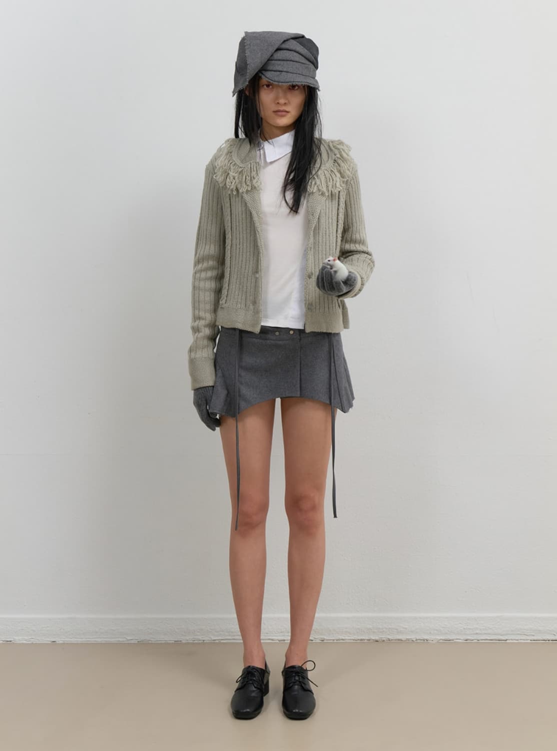 오호스 테슬 니트 가디건 그레이 1 상품이미지3