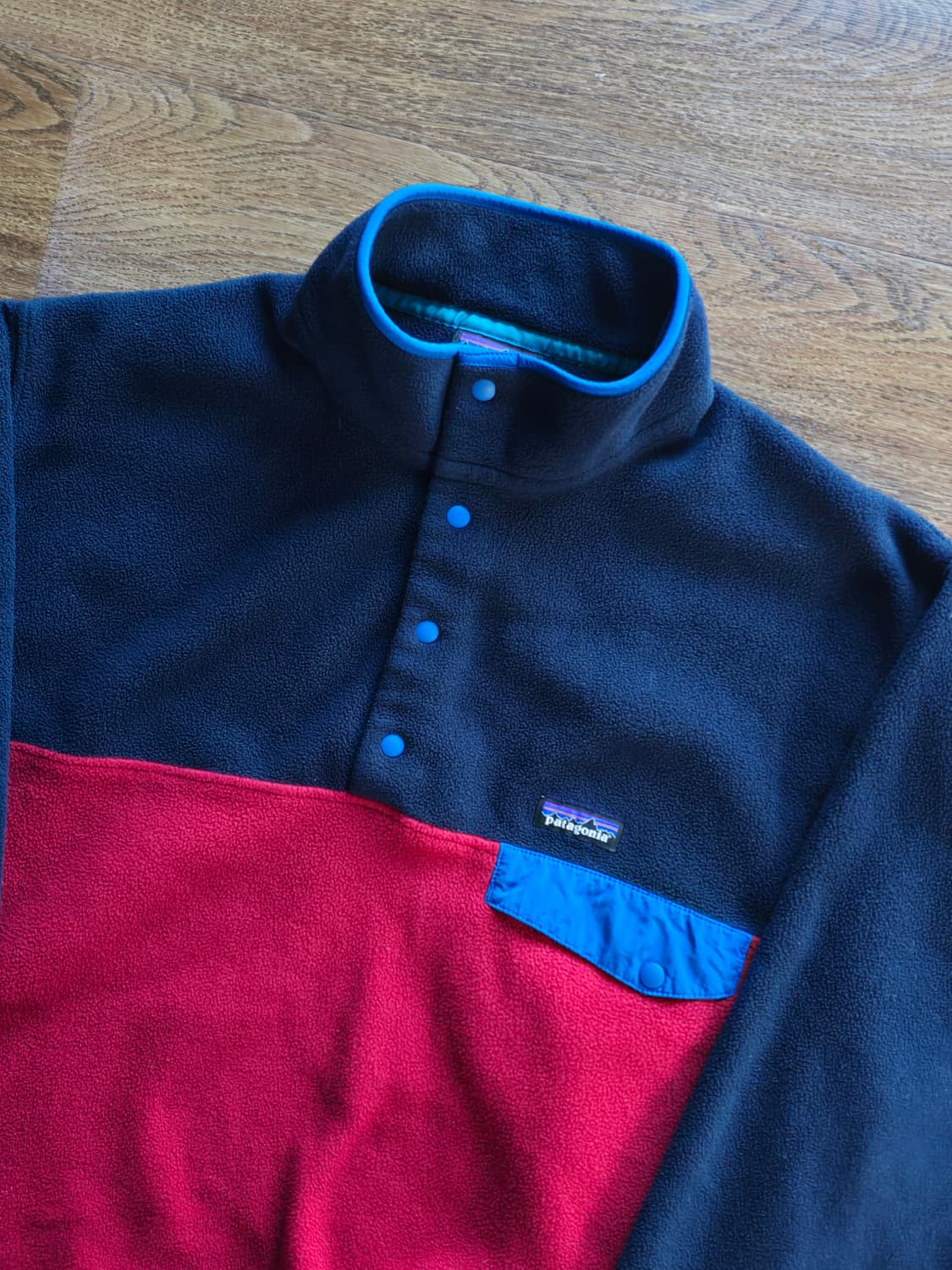 빈티지 파타고니아 신칠라 스냅티 투톤 레드 네이비 L 상품이미지5