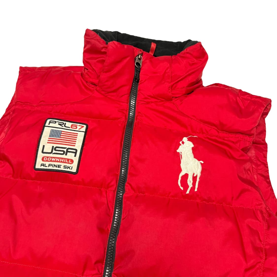 폴로 성조기 빅포니 패딩조끼 레드 상품이미지4