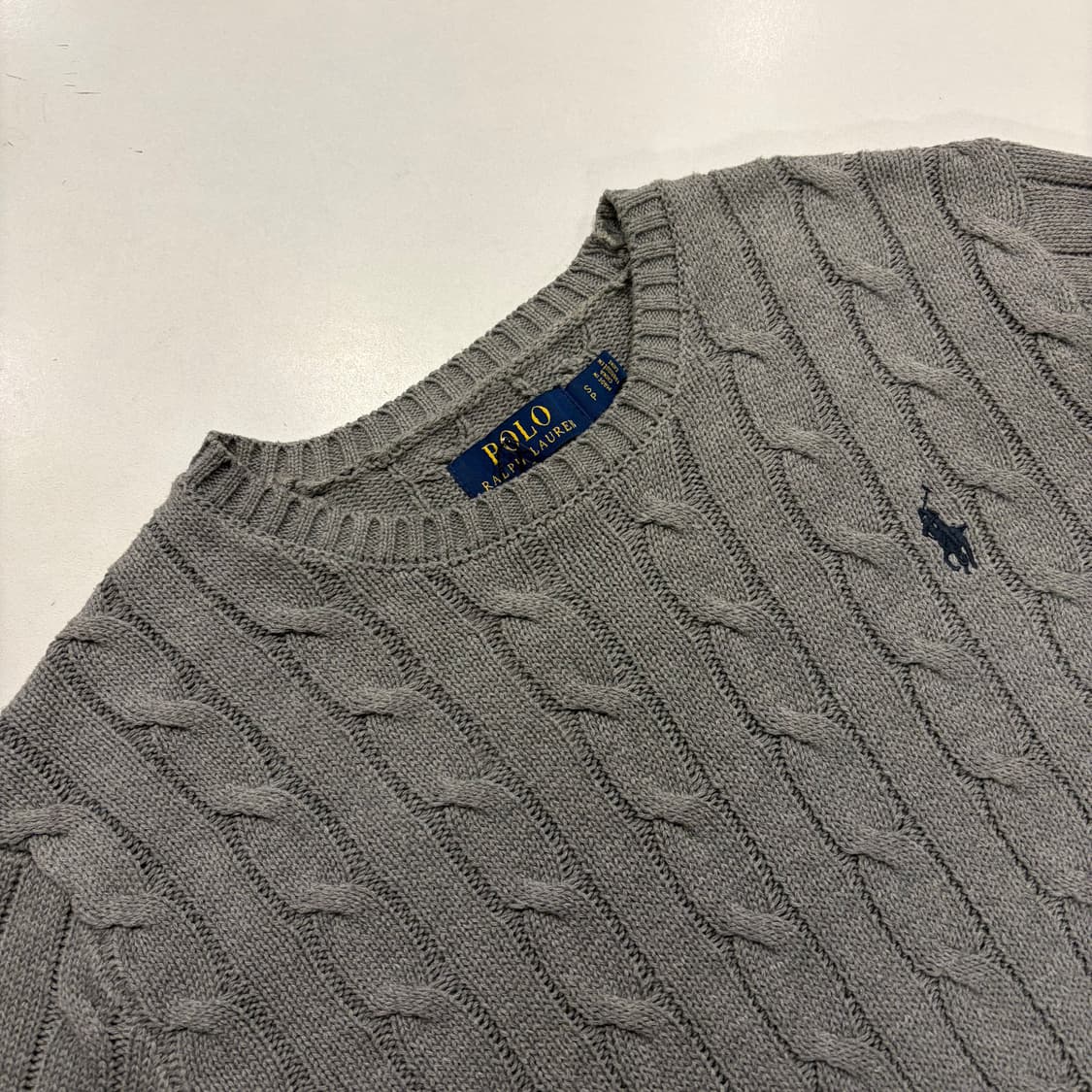 [S] 폴로 랄프로렌 케이블 니트 스웨터 그레이 B337 상품이미지3