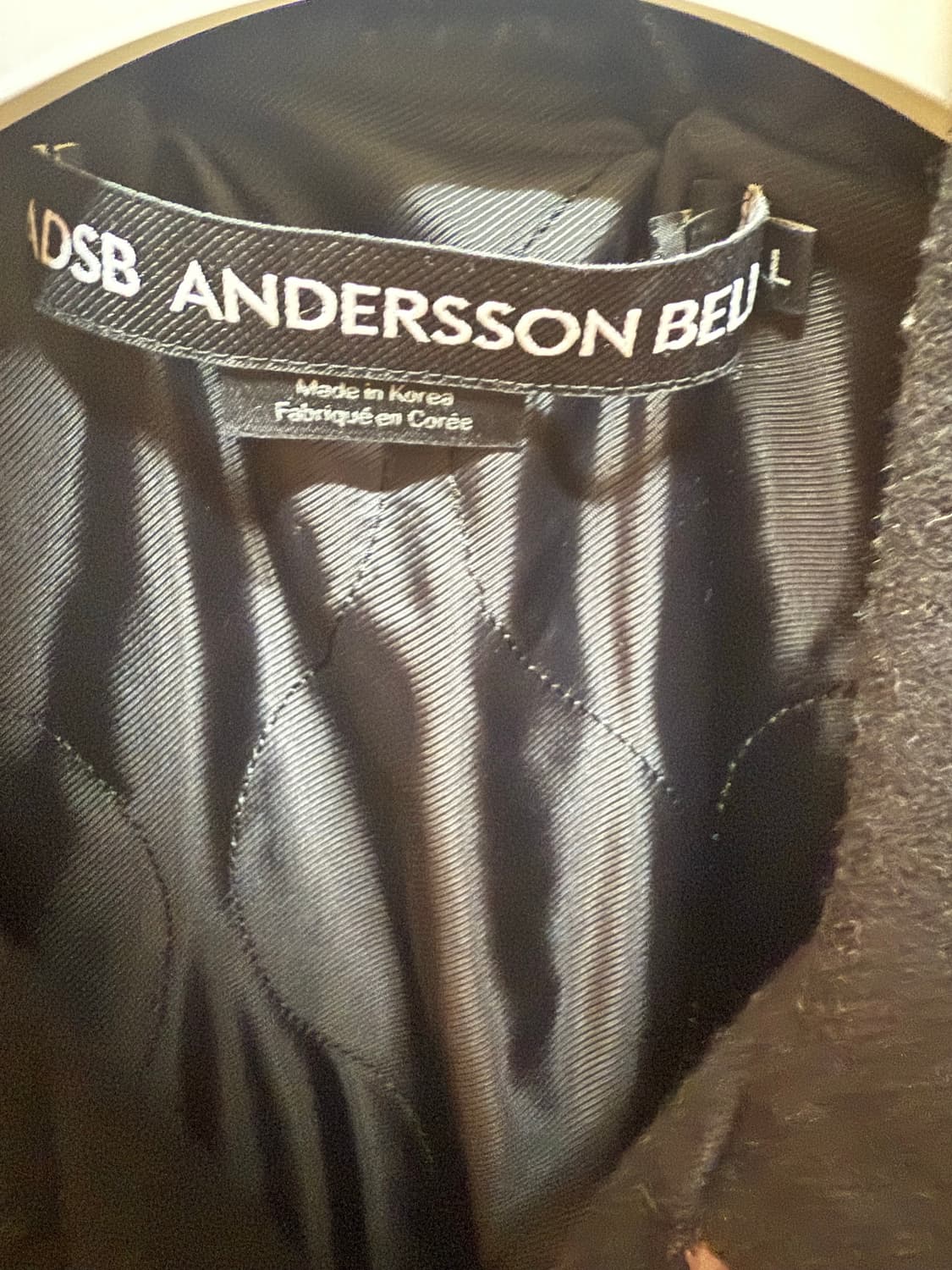 (L) 앤더슨벨 패치울&레더 바시티 자켓 상품이미지3