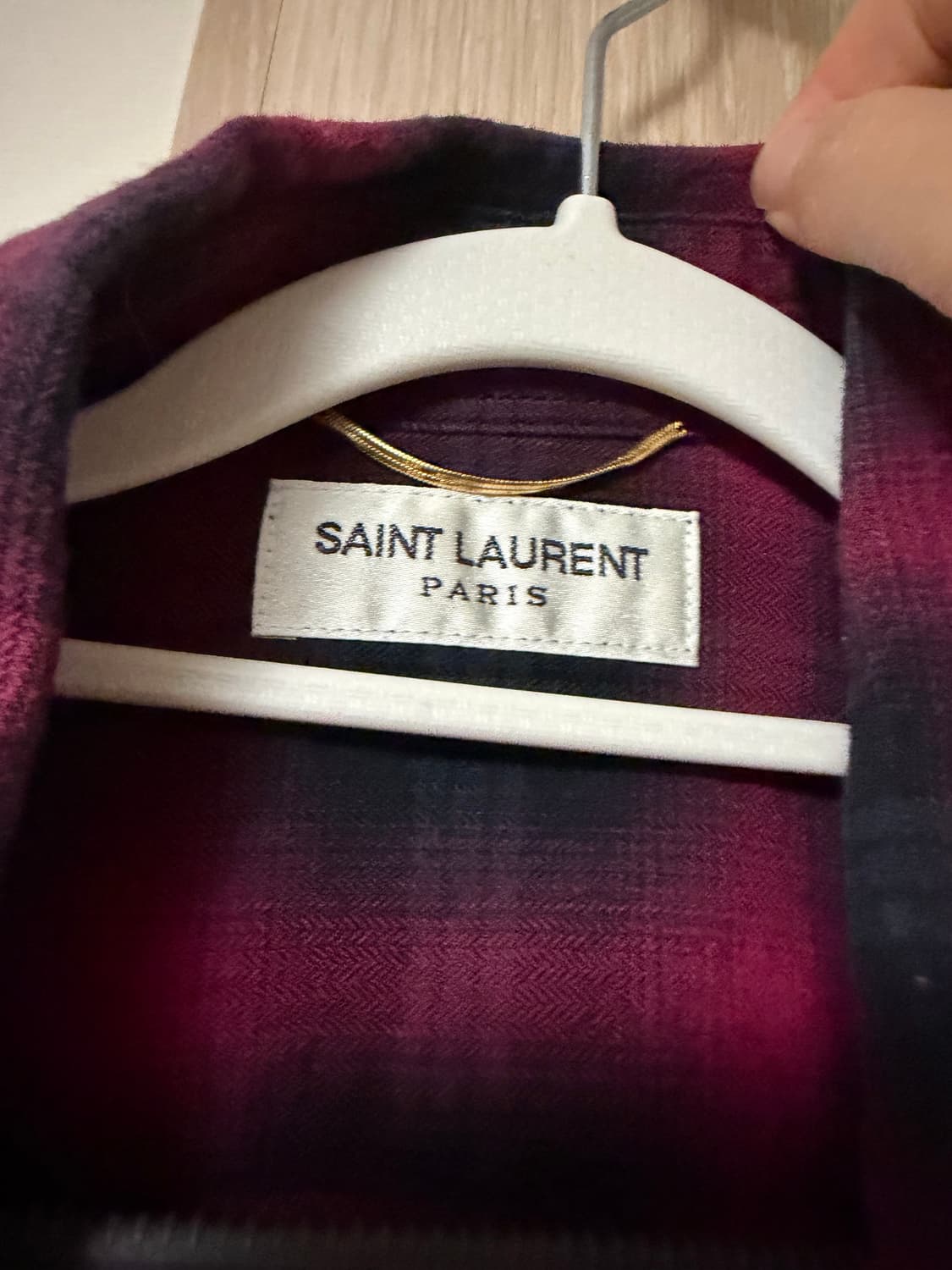 생로랑 체크셔츠 S 상품이미지4