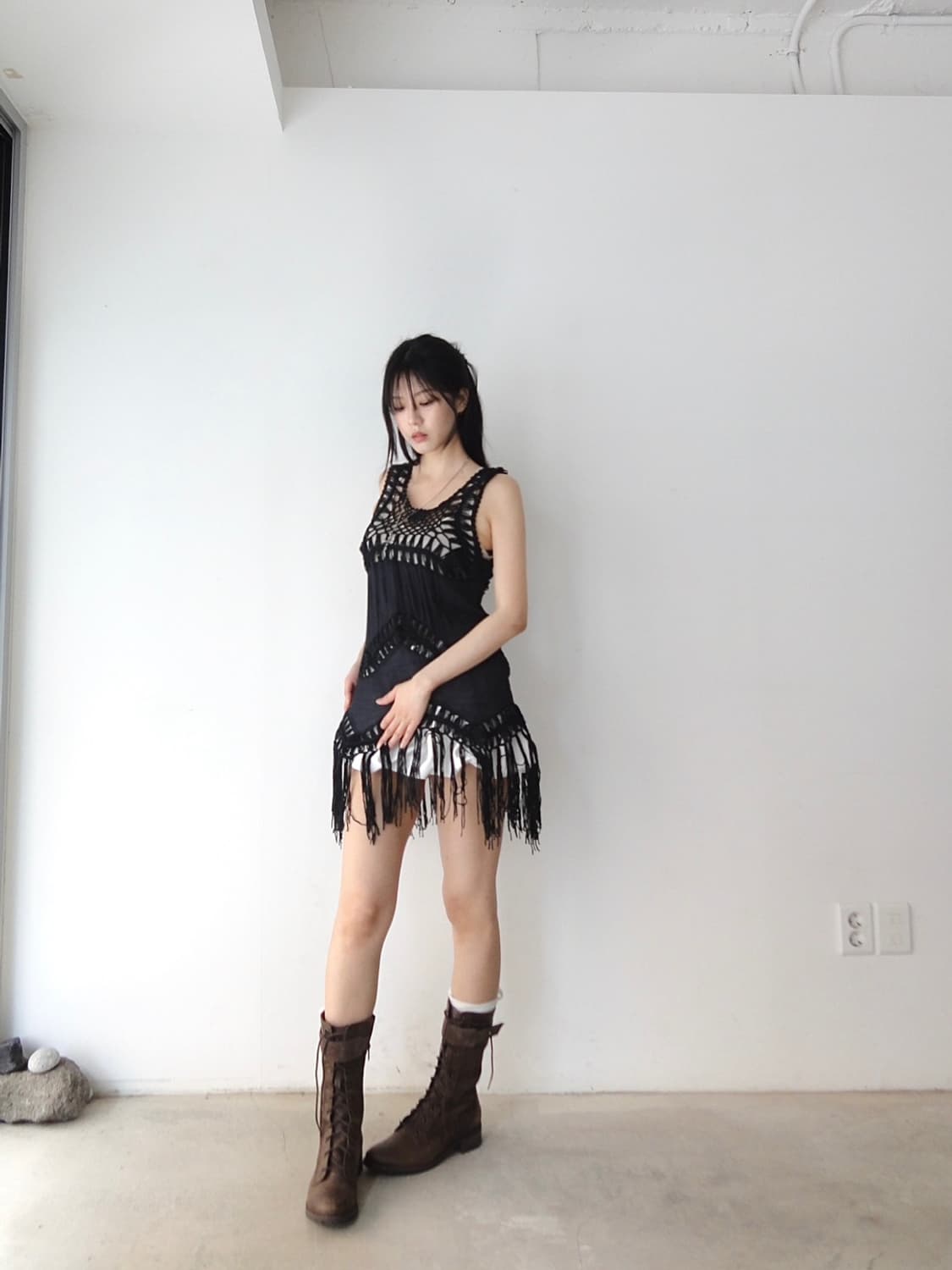Wind dark punching sleeveless / black 상품이미지4