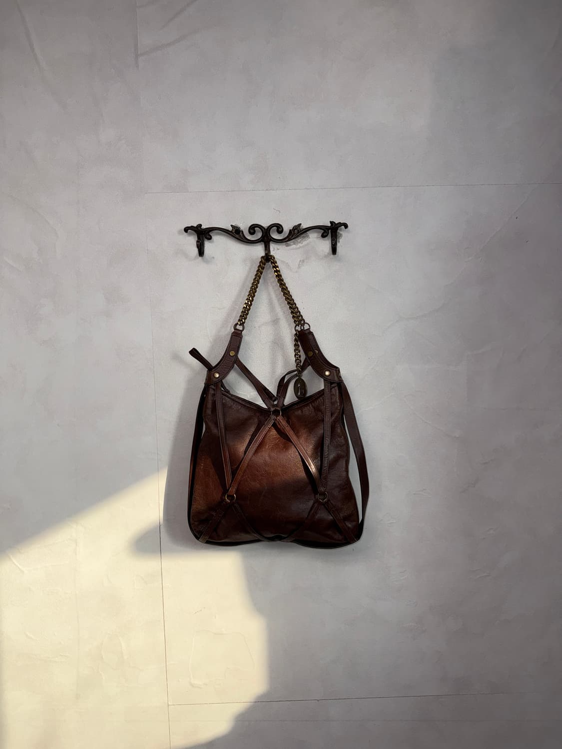 LANVIN brown leather harness chain 숄더백 상품이미지1