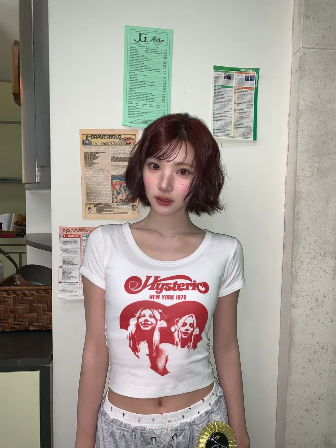 히스테릭 글래머 히스테릭 하트 치비 티셔츠 화이트 상품이미지1