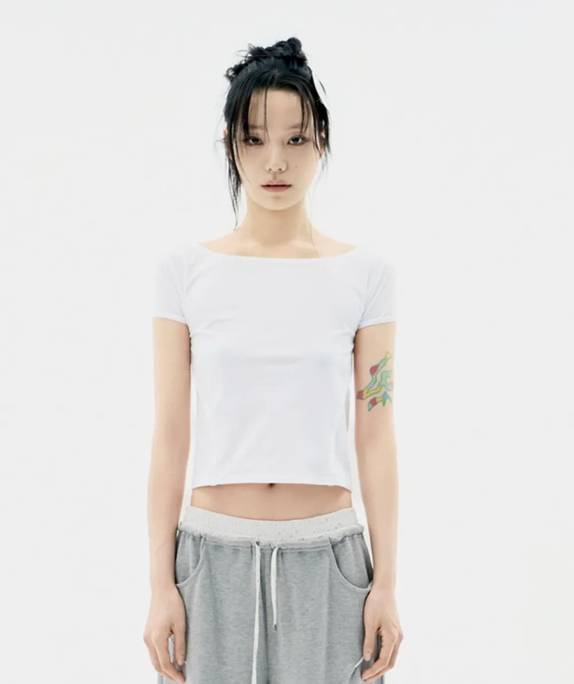 오호스 반소매 티셔츠 Lace Trimming T-shirt  상품이미지1