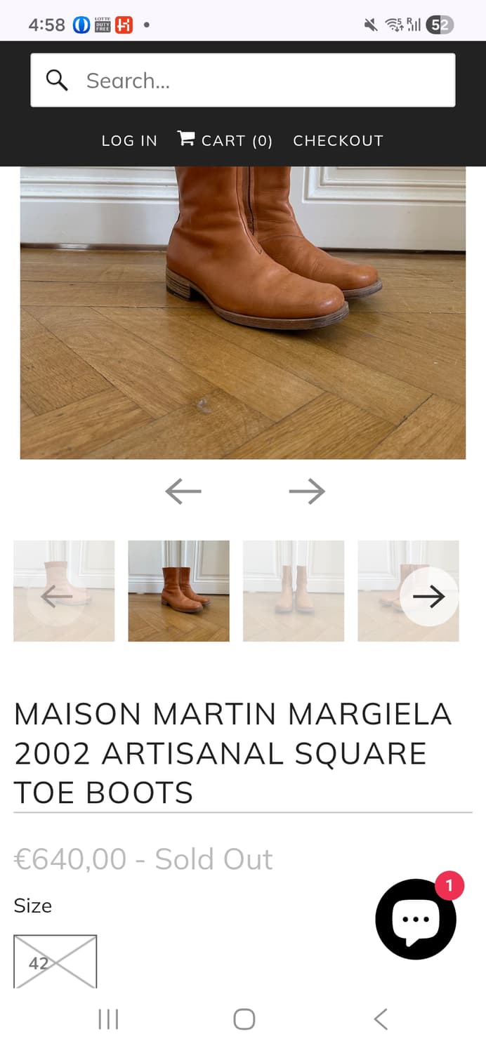 구해요)메종 마르지엘라 2002 스퀘어토 부츠 상품이미지1