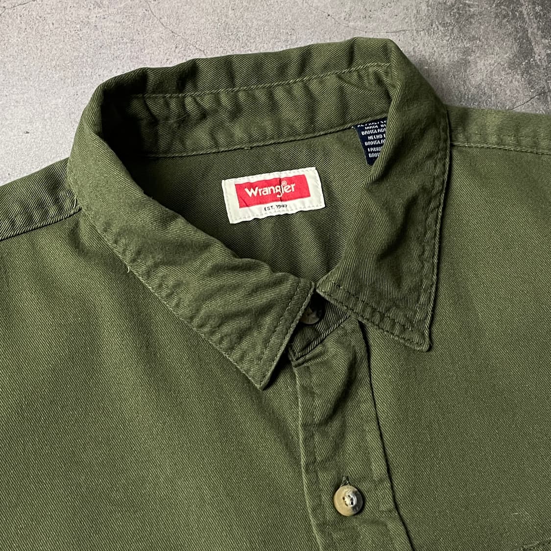 WRANGLER 랭글러 빈티지 카키 플랩포켓 코튼 셔츠 A00605 상품이미지2