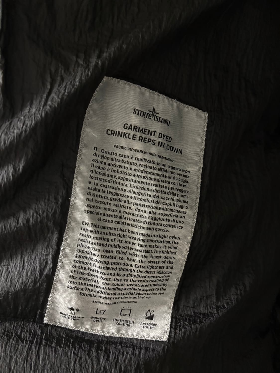 스톤아일랜드 크링클랩스 롱패딩 블랙 s 상품이미지7