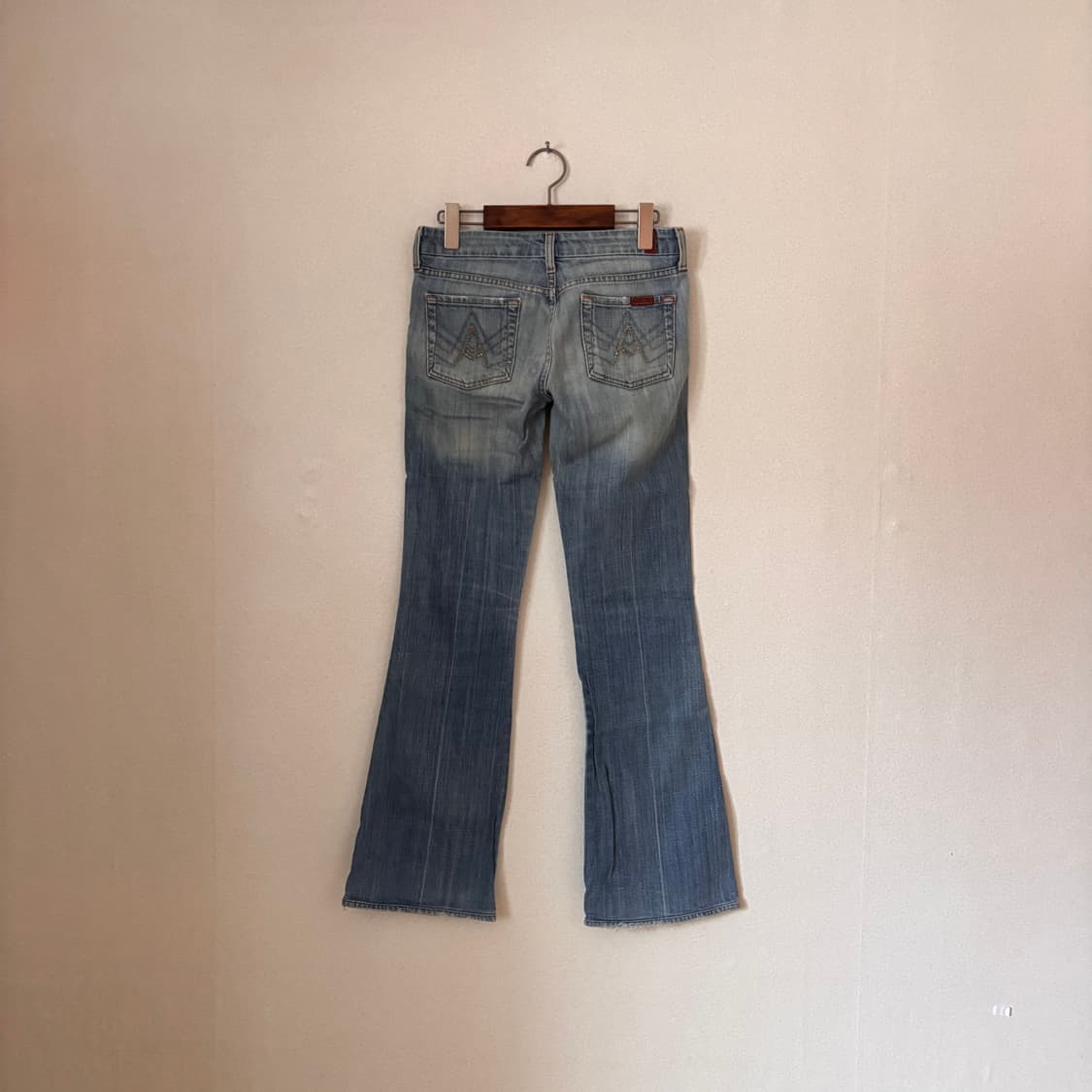 세븐진 26 부츠컷 청바지 연청 워싱 미국 수입 데님 수입 포켓 상품이미지2