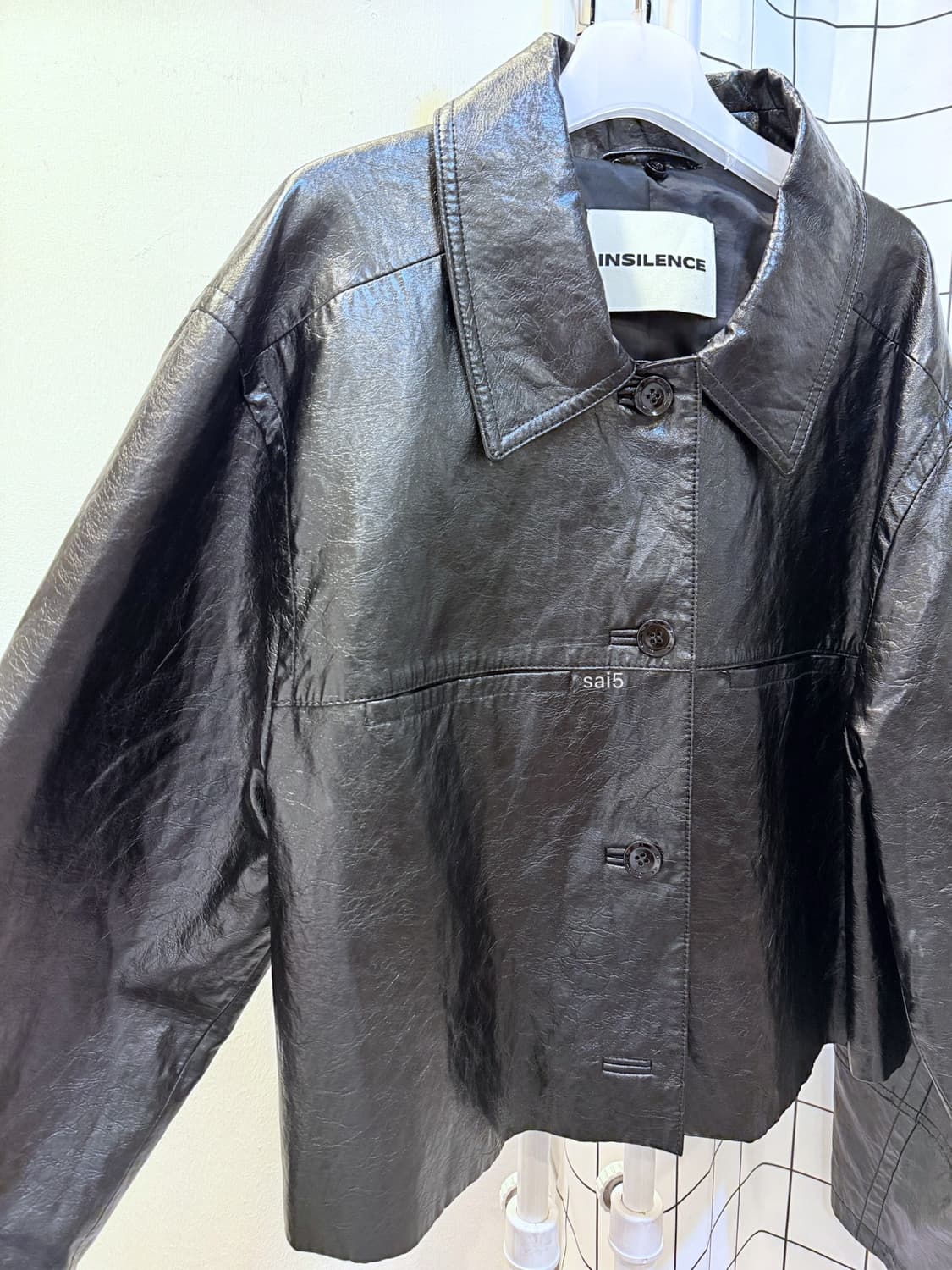 인사일런스 비건 레더 자켓 블랙 상품이미지4