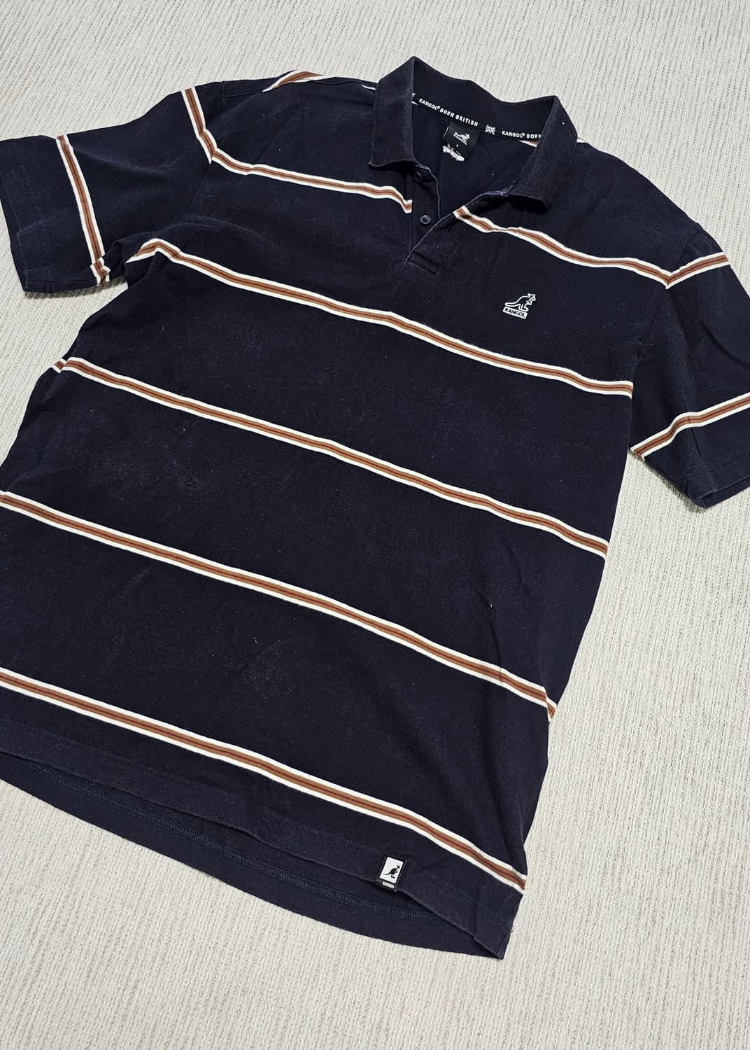 캉골 카라 스트라이프 반팔티L 상품이미지3