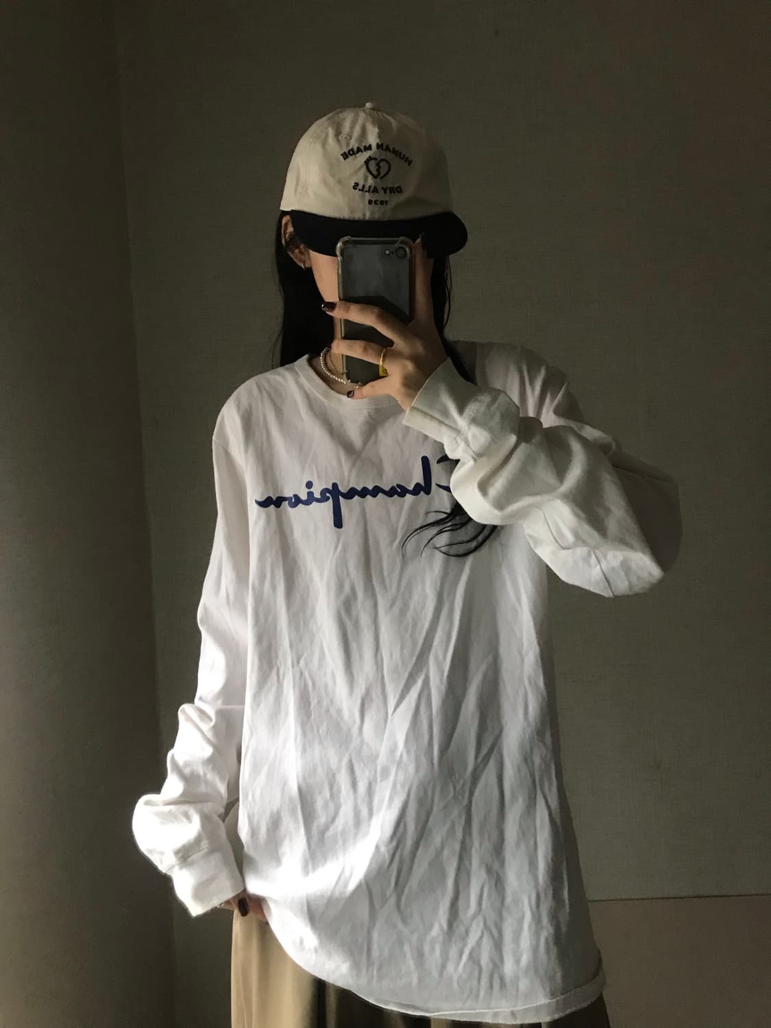 챔피온 화이트 오버핏 롱슬리브 상품이미지2