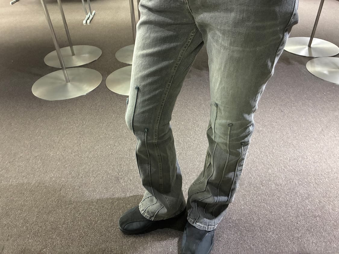 OS)Japanese vintage 여성 그레이 워싱 부츠컷 팬츠 상품이미지3