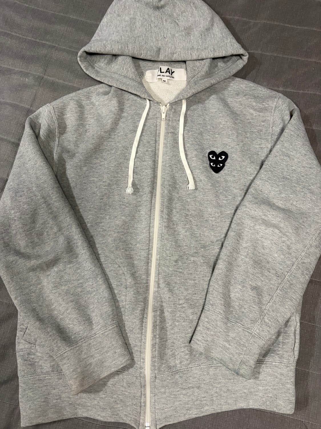 정품)꼼데가르송 더블와펜 그레이 후드집업 상품이미지1