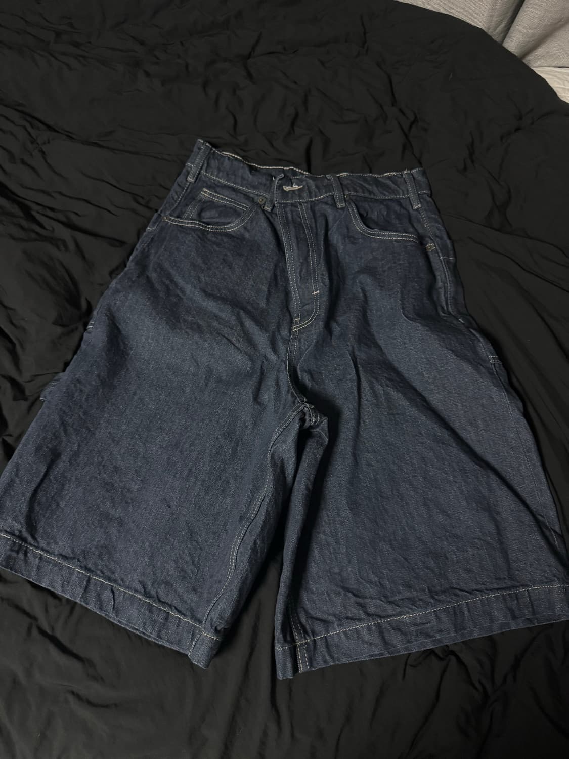 자라 데님 배기핏 와이드 버뮤다 바지  상품이미지1