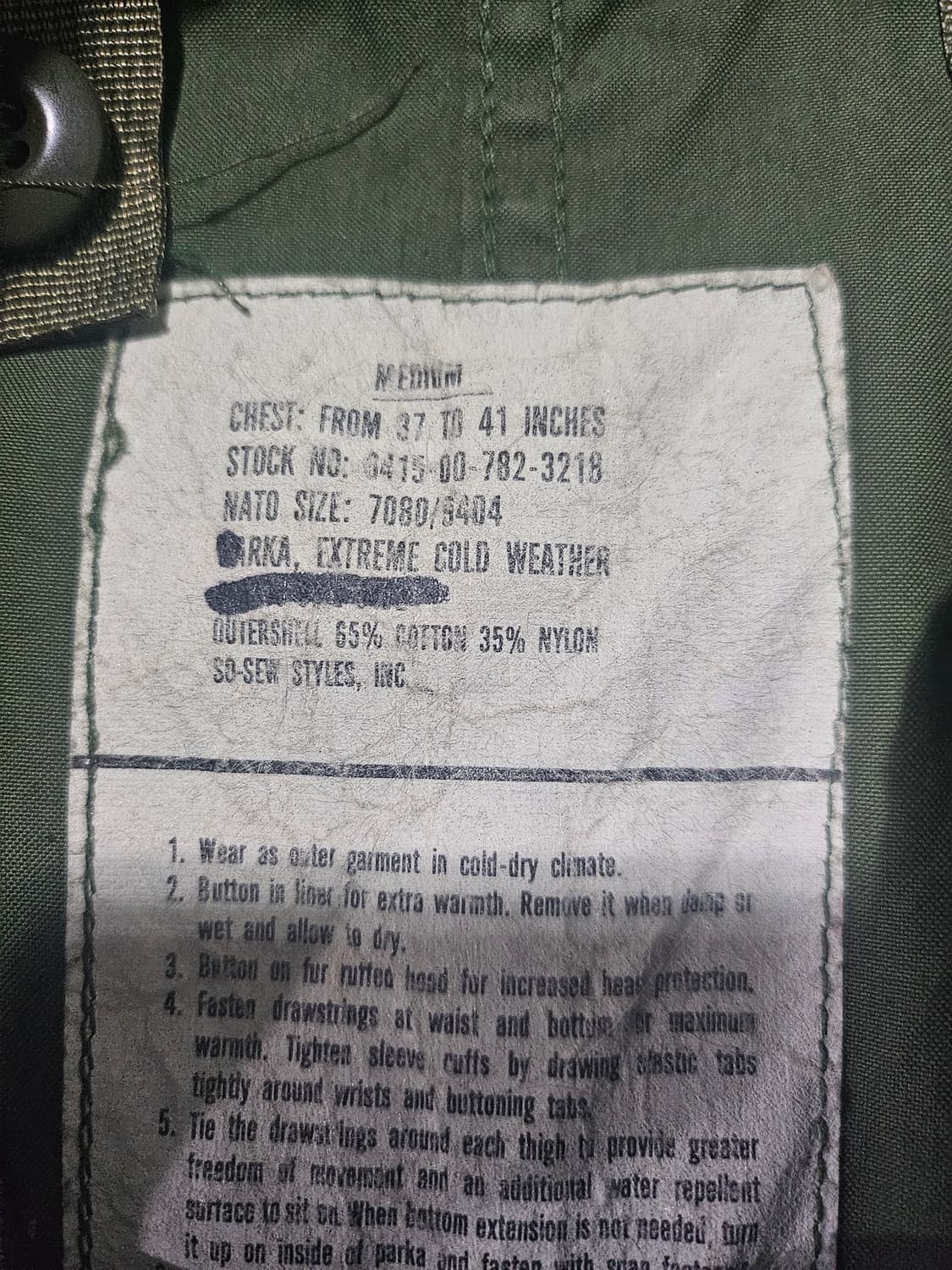 80s 미군오리지날 피쉬테일 개파카 M 상품이미지4