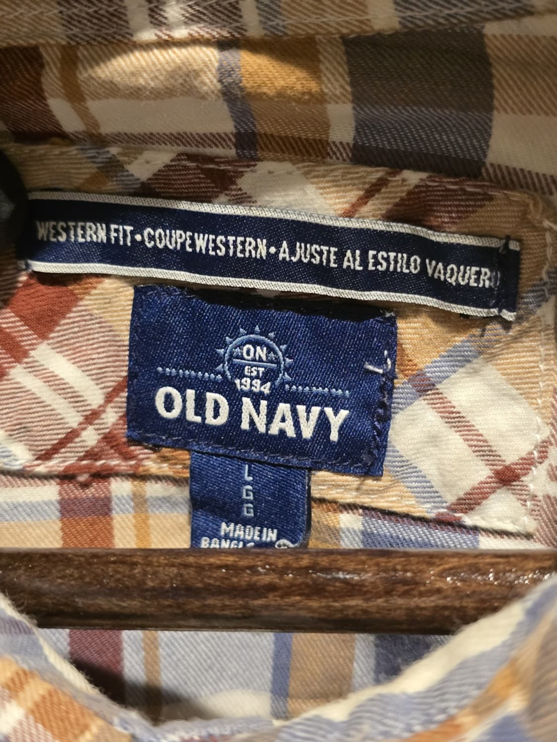 Old Navy Western Fit Plaid Shirt 상품이미지4