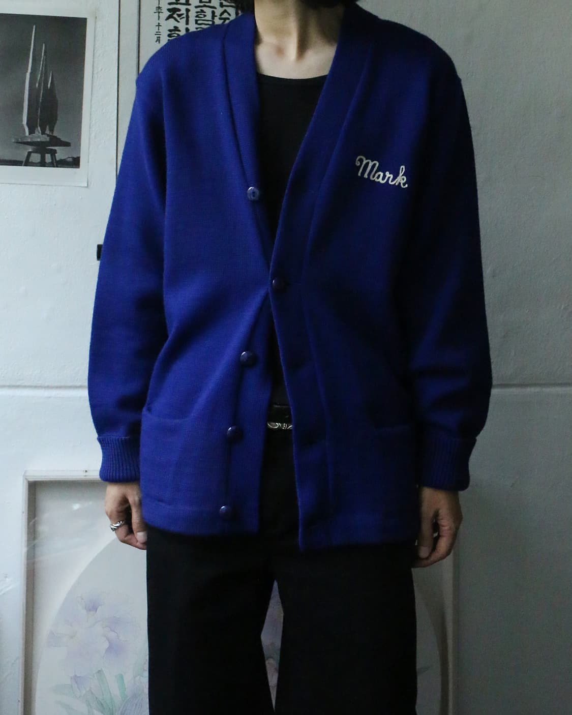 빈티지 체인스티치 울 가디건 상품이미지2