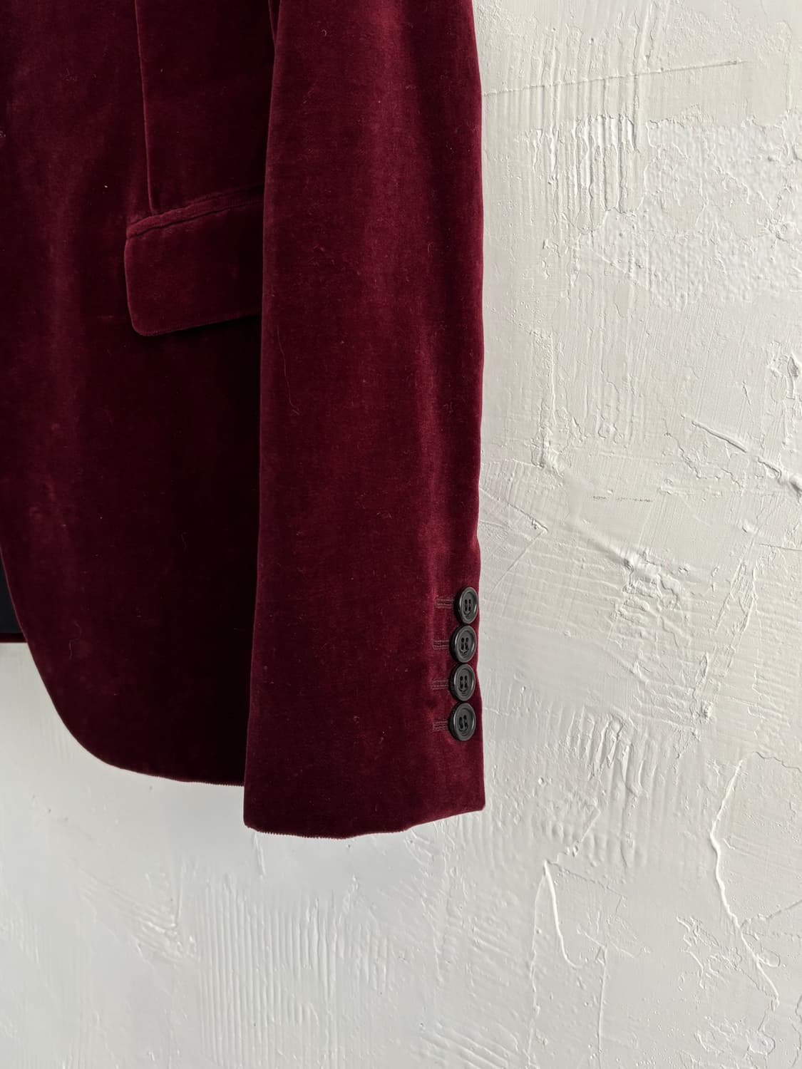 (새상품)Saint Laurent 생로랑 버건디 벨벳 싱글 블레이저 자켓 상품이미지4