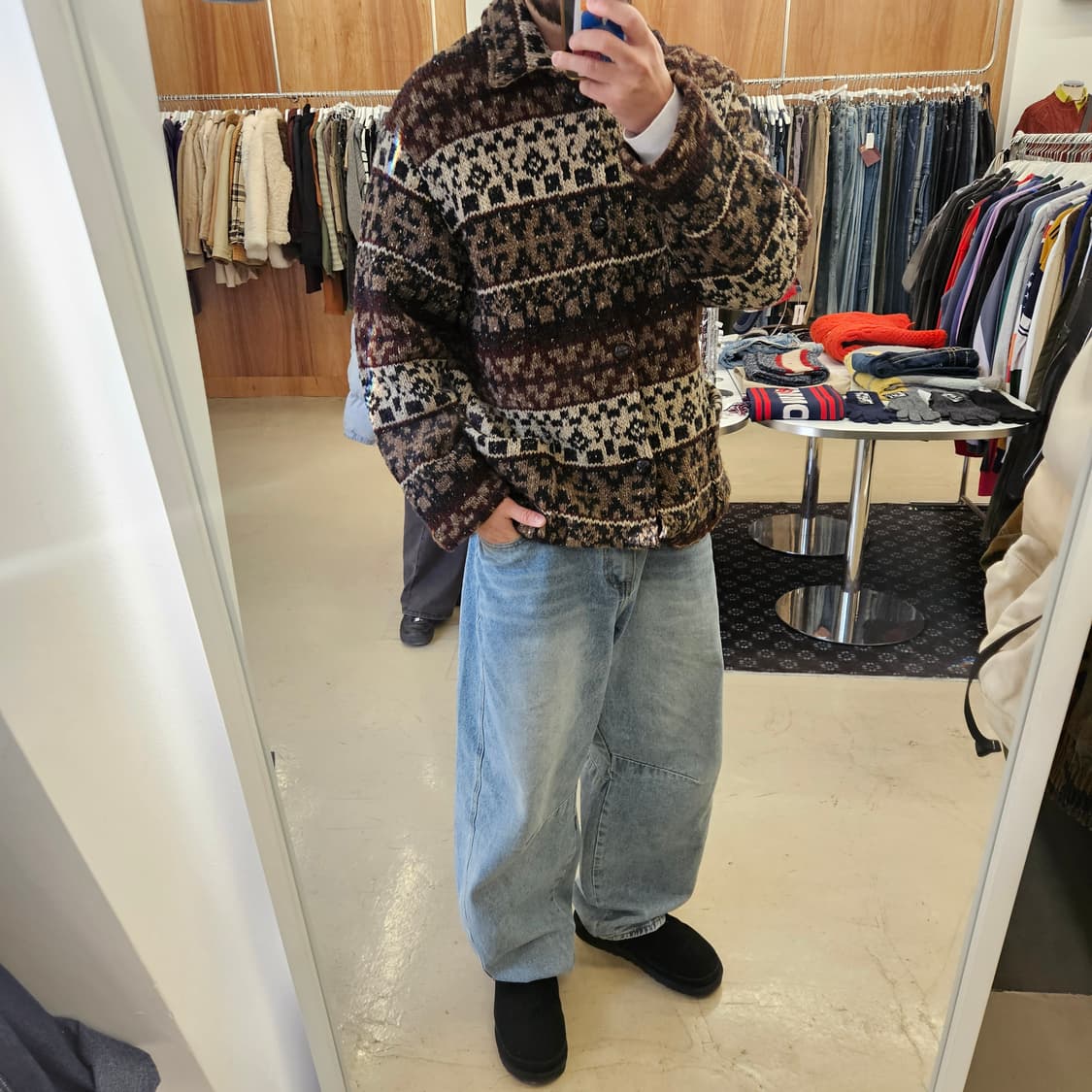 BASCO 울 니트 자켓 코위찬 스웨터 XL 상품이미지9