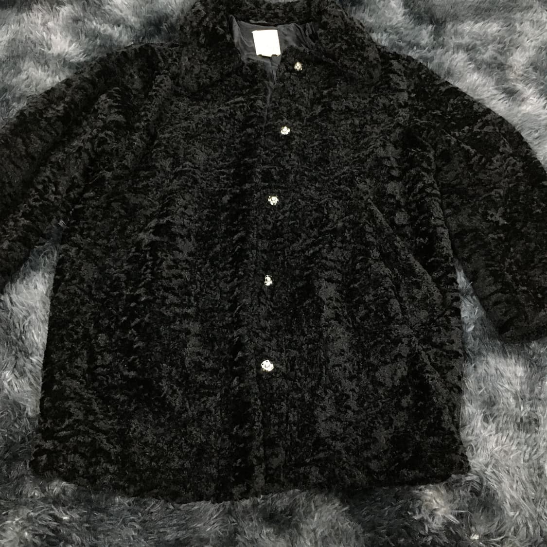 투티/0166 h&m 블랙 퍼 코트 자켓 상품이미지2