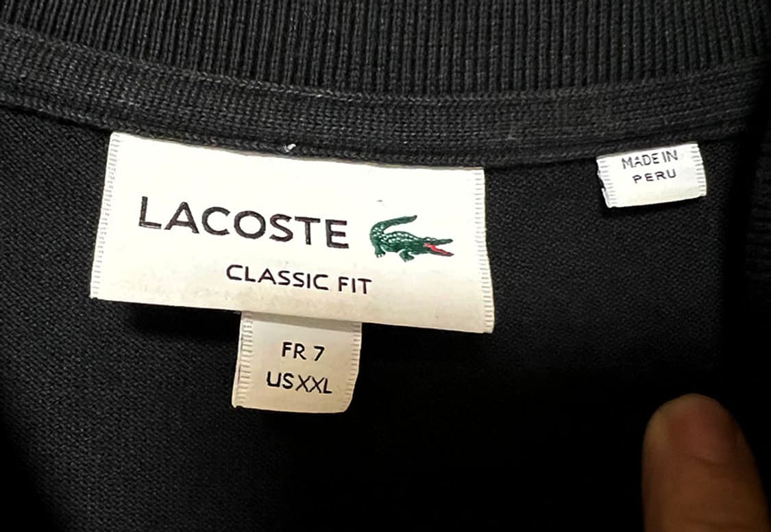 라코스테 남자 반팔티셔츠 페루 카라 캐주얼 클래식핏 블랙 XXL 110 상품이미지3