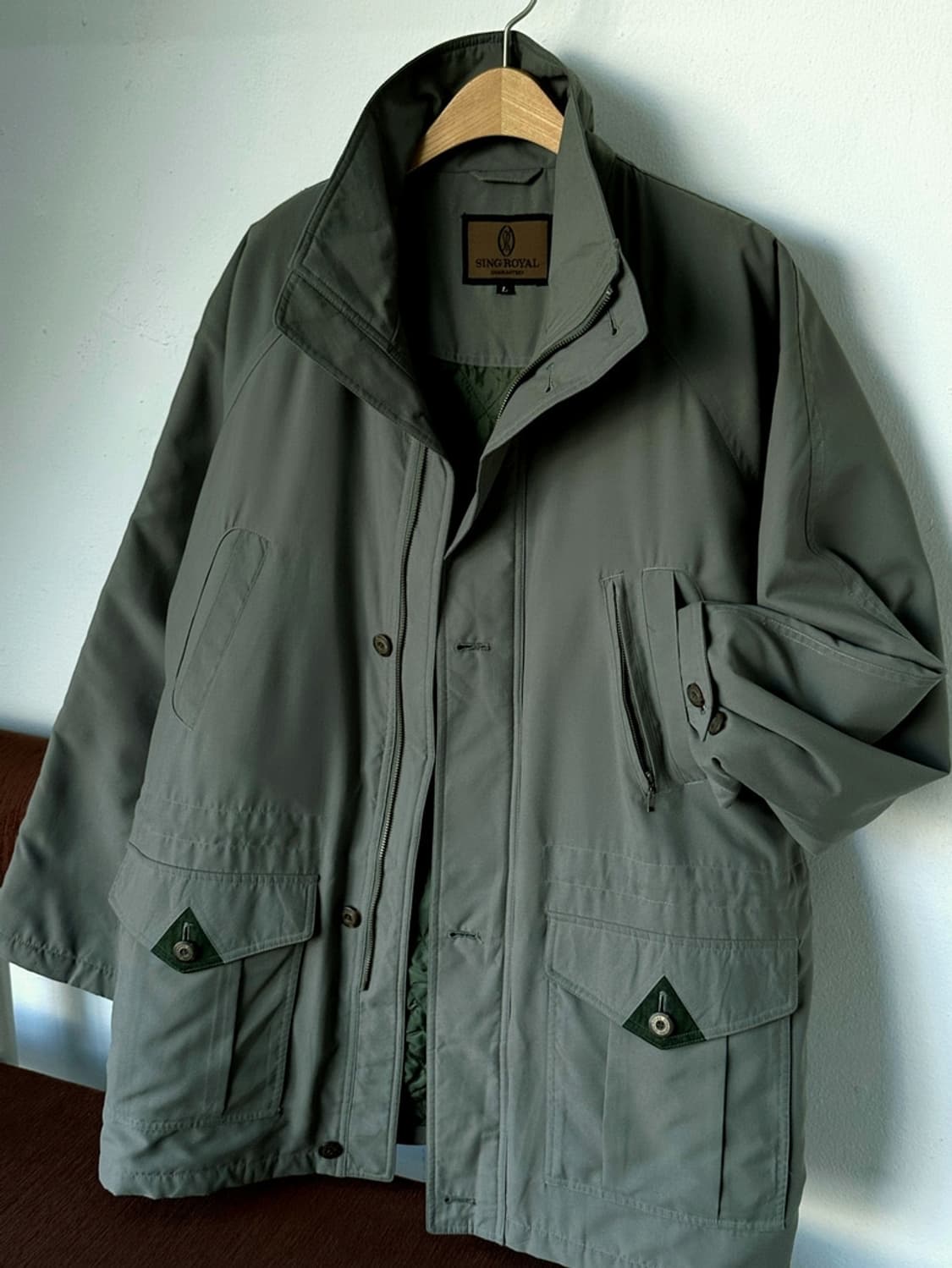 Peach skin padded mil mid coat 상품이미지1