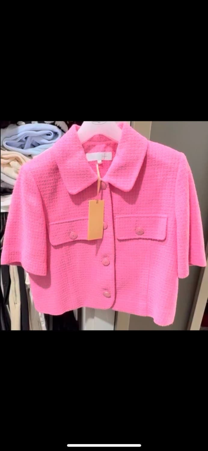 올리브데올리브 크롭 싱글 트위드 자켓 핑크 66 상품이미지2