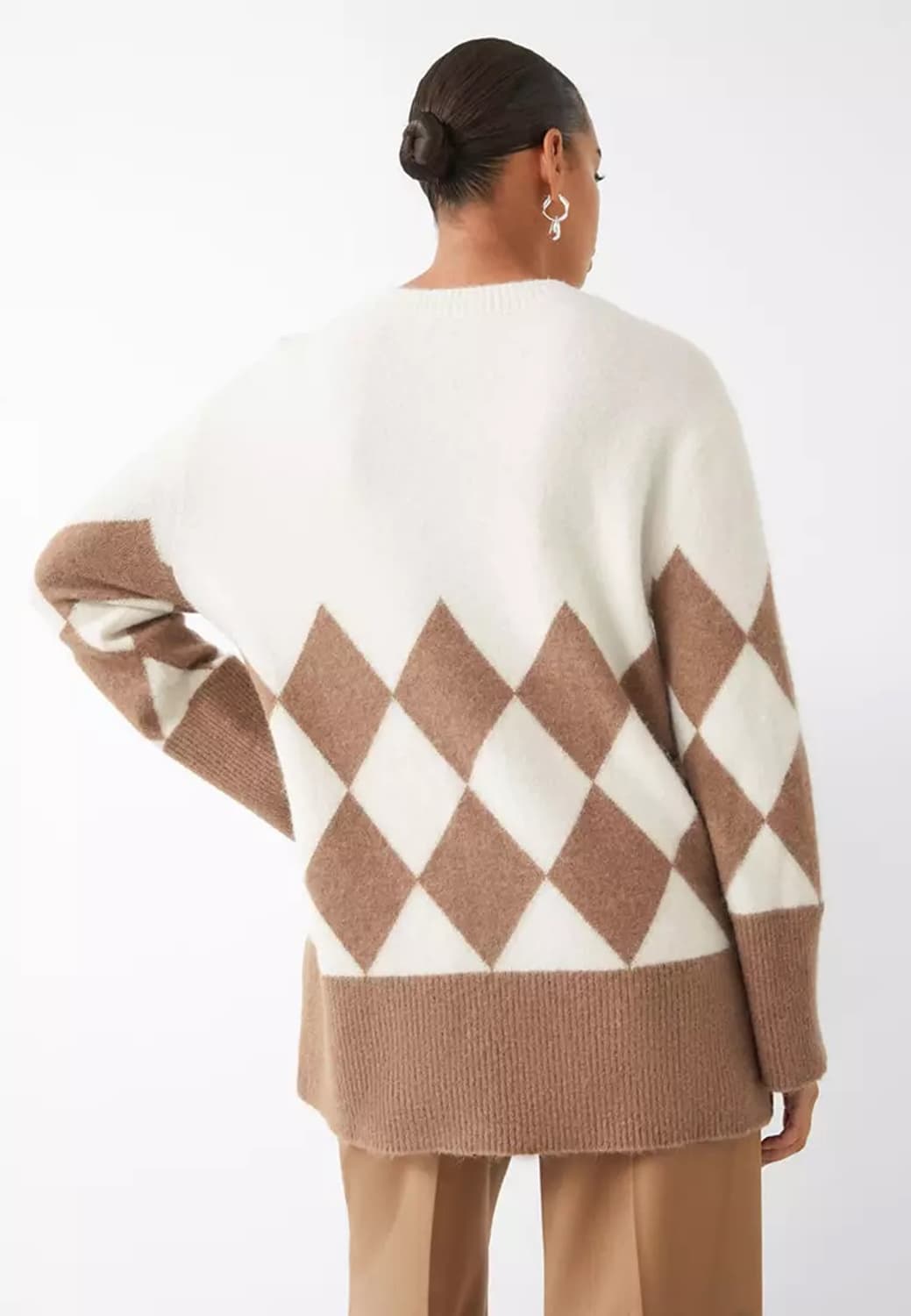 앤아더스토리즈 아가일 오버핏 알파카 니트 스웨터 S 상품이미지2