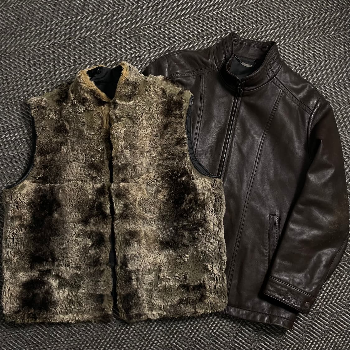 Christian aujard 아카이브 래빗퍼 가죽 자켓 y 4700 상품이미지1