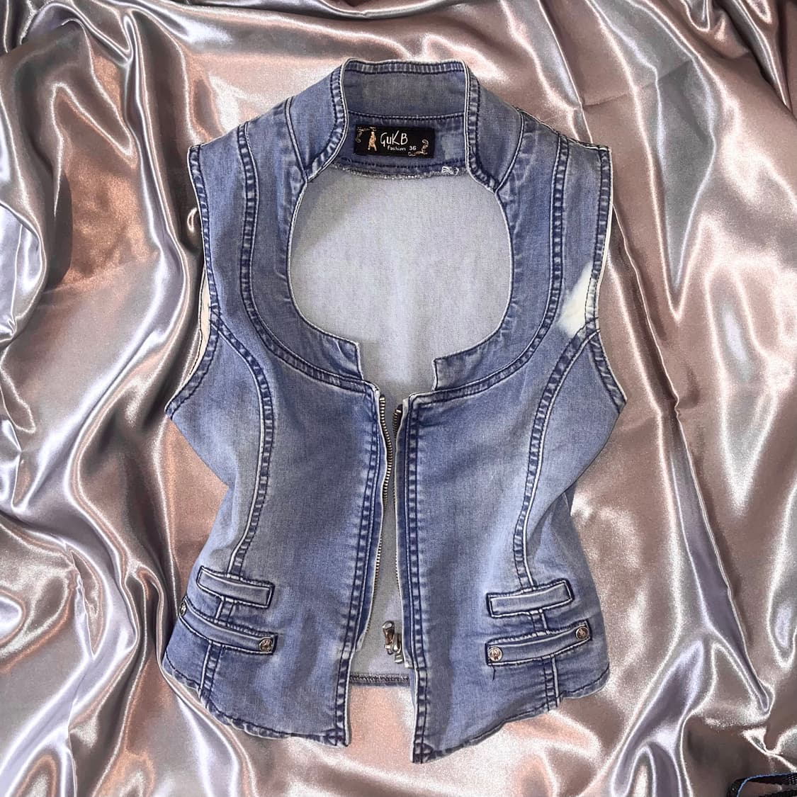 Vintage y2k denim vest 빈티지 데님 베스트 상품이미지2
