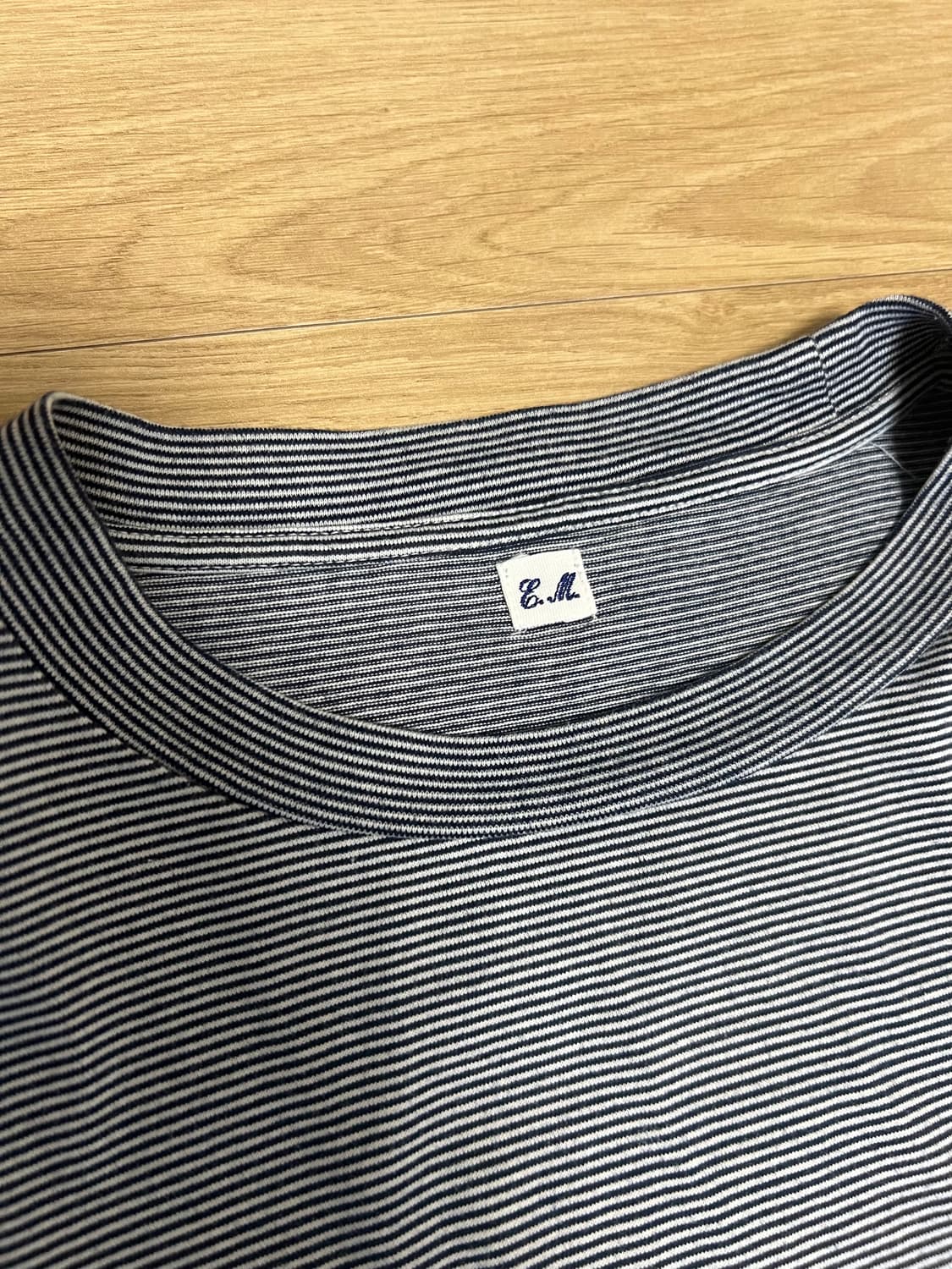 ETS.MATERIAUX Micro border T-shirt 네이비 상품이미지3