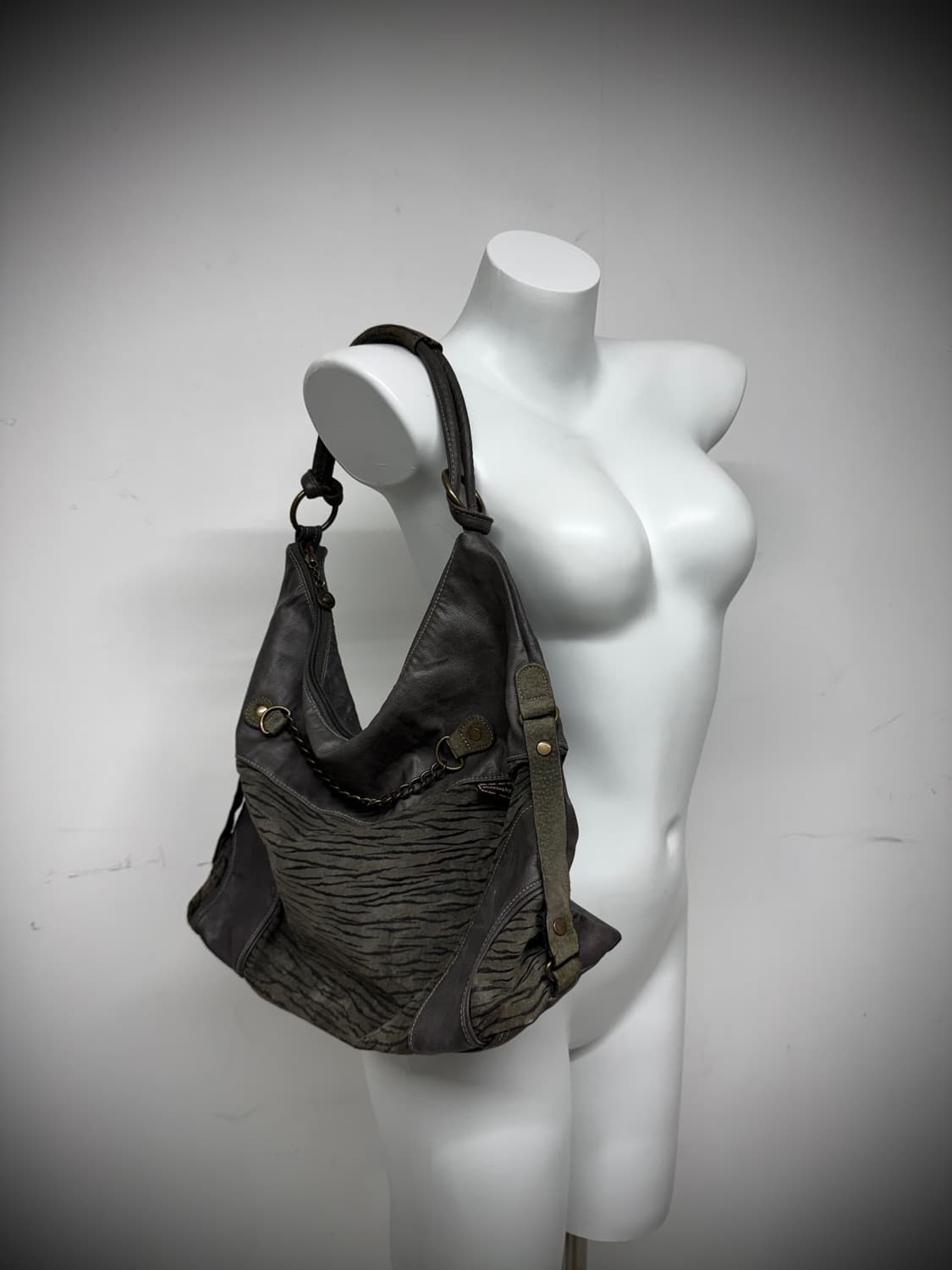 Zebra pattern leather chain bag 상품이미지6