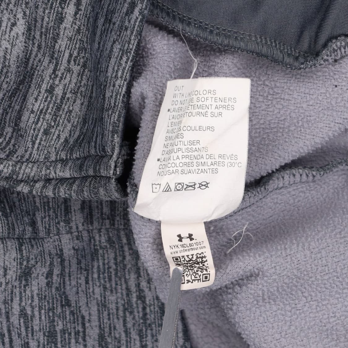 [S] 언더아머 남성 그레이 기모 후드 티셔츠 N7011 상품이미지5