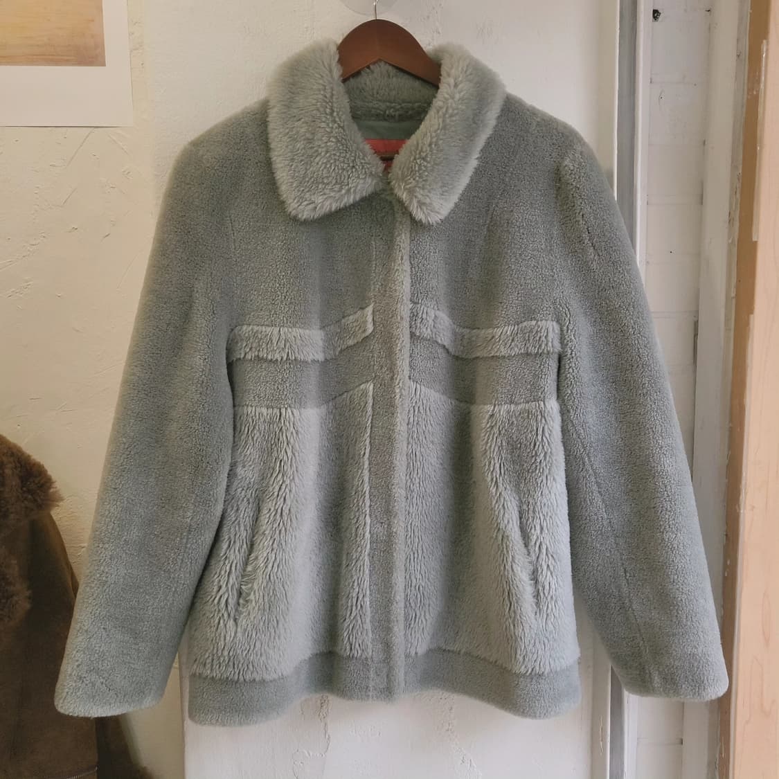 민트그레이 양모100 무스탕 상품이미지3