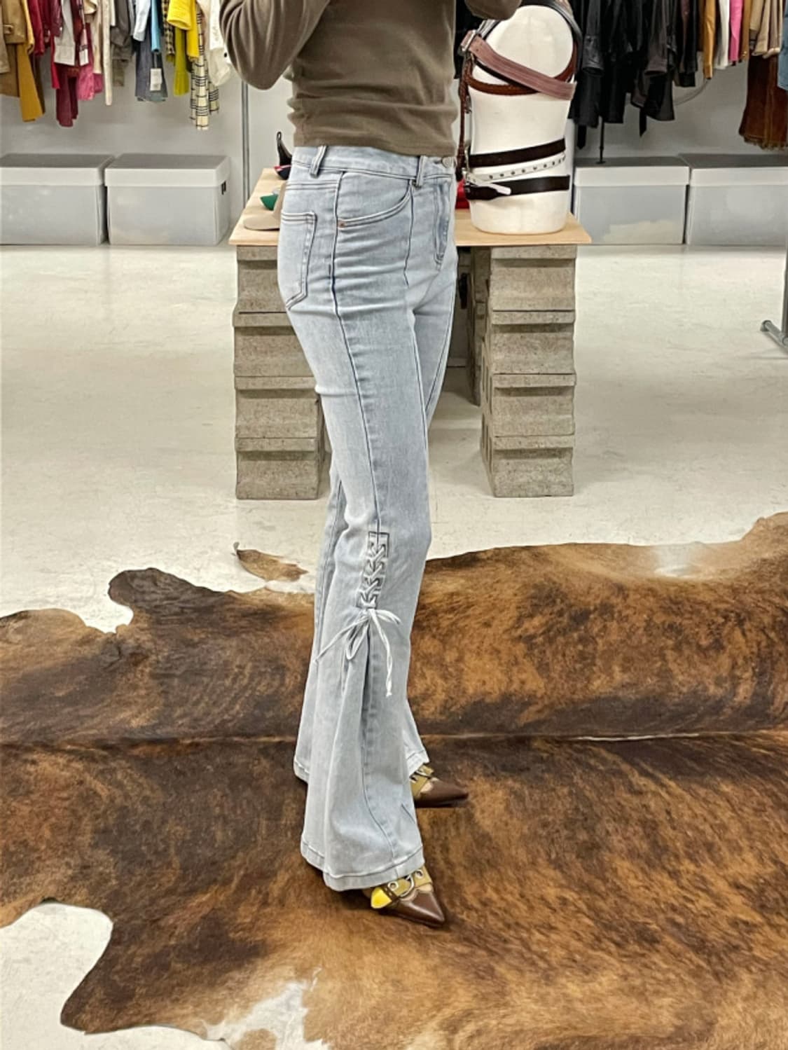 VTG lace-up flare pants 레이스업 플레어 팬츠 상품이미지2