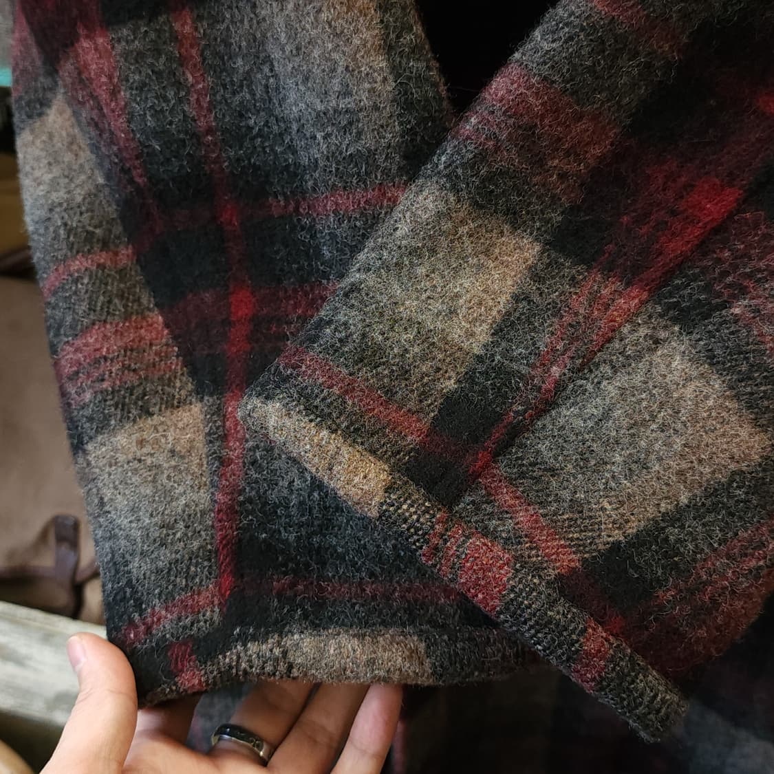 90s 폴로 랄프로렌 양털카라 헤비울 랜치코트 매키노 코트 지프코트 L 상품이미지8